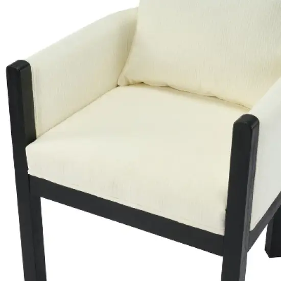 Christopher Knight Home Diana Modern Rubberwood Linen Upholstered Armchairs (Set of 2) image {7}