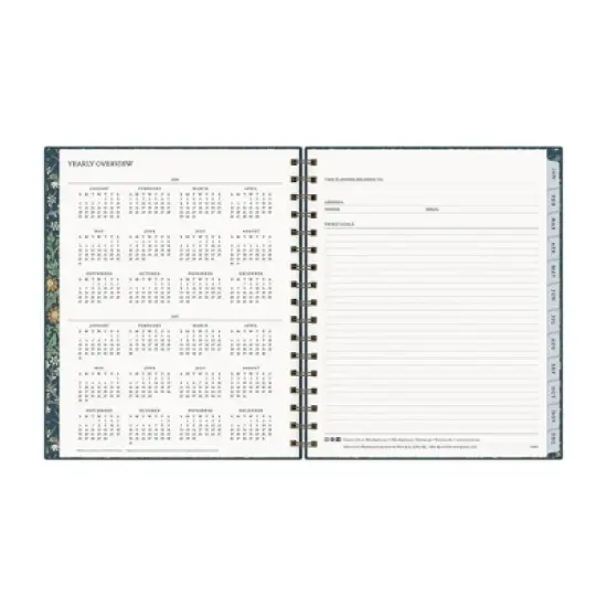 Morris & Co. by Blue Sky 7"x9" 2026&nbsp;Weekly/Monthly Wirebound Planner Hardcover Inky Fingers Bookcloth image {7}