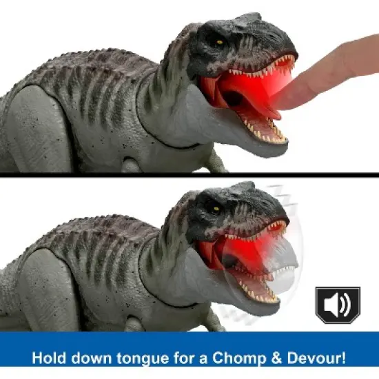 Jurassic World Rebirth Power Devour Tyrannosaurus Rex Dinosaur Figure, Constant Chomp Lights & Sound image {4}