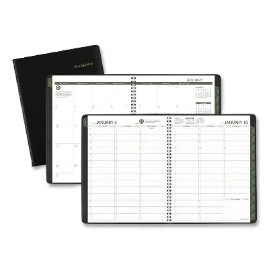 Recycled Weekly Vertical-Column Format Appointment Book, 11 x 8.25, Black Cover, 12-Month (Jan to Dec): 2026 image {5}