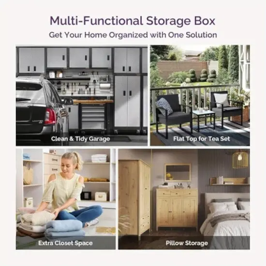 Yardgrace Deliver Box,Lockable Outdoor Storage Box,Large Double Wall Resin Package Delivery Waterproof Deck Box for Porch Patios Black image {4}