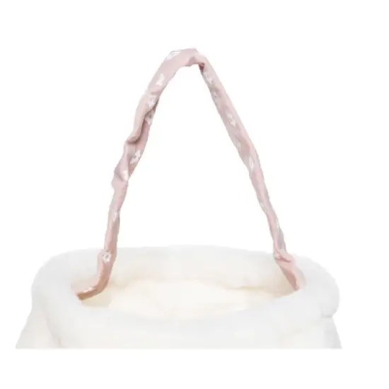 C&F Home 9" x 11" Spring Bunny Rabbit Cottontail Pink Girl Easter Egg Basket w/ Handle image {1}