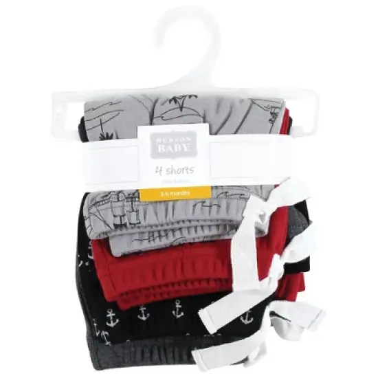 Hudson Baby Boy Shorts Bottoms 4-Pack, Pirate image {1}