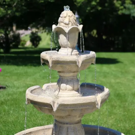 Sunnydaze 48"H Electric Fiberglass 3-Tier Outdoor Water Fountain image {8}