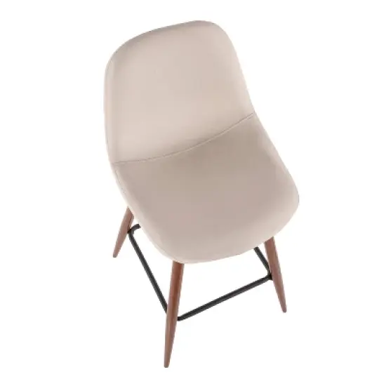Set of 2 Pebble Mid-Century Modern Counter Height Barstools - LumiSource image {6}