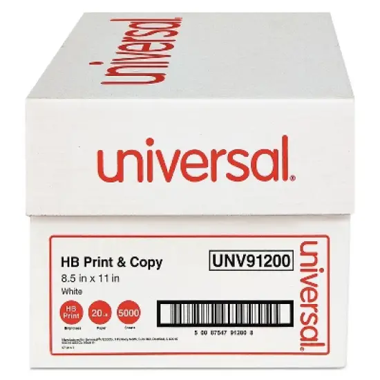 UNIVERSAL Multipurpose Paper 95-96 Bright 20 lb 8 1/2 x 11 White 5000 Sheets/Carton 91200 image {3}
