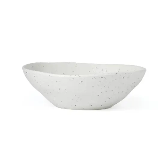 Oneida 12pc Melamine Dinnerware Set Terrazzo Cream: Off-White Abstract Pattern, Service for 4, Includes Plates & Bowls image {1}