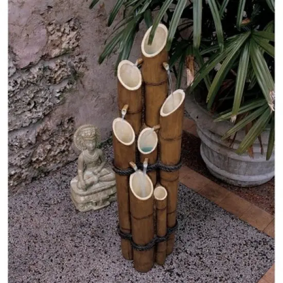 Design Toscano Cascading Bamboo Sculptural Fountain image {1}