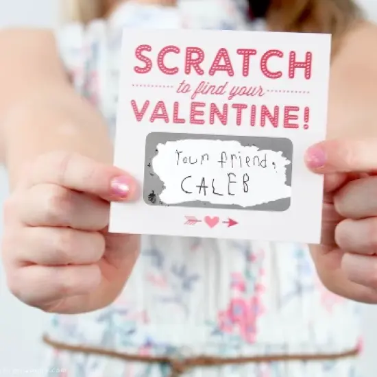 18ct Scratch-off Valentines Cards Pink image {6}