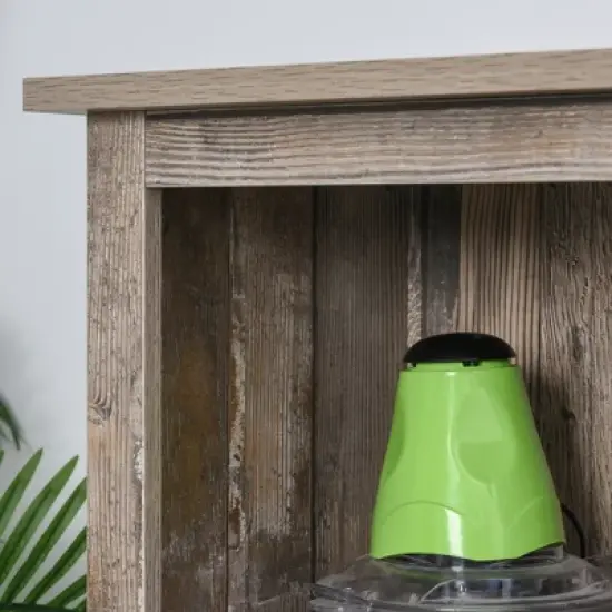 Gulches Rustic Freestanding Kitchen Buffet with Hutch - Pantry Cabinet, Sliding Barn Door, Adjustable Shelf, Vintage Wood, 26"W x13.5"D x64.5"H image {8}