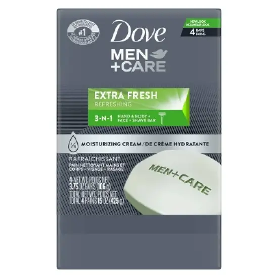 Dove Men+Care Extra Fresh Body and Face Bar Soap image {1}