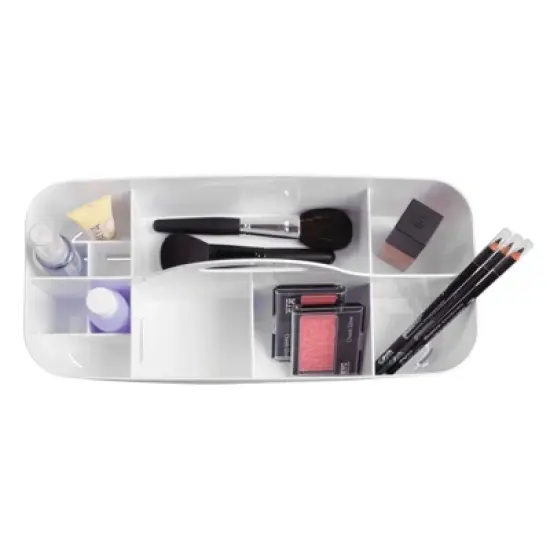 mDesign Makeup Storage Organizer Caddy Tote, Divided Basket Bin, X-Large image {3}