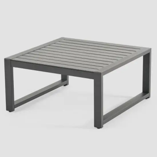 Navan 12pc Aluminum Sectional Sofa Seating Set Black/Dark Gray - Christopher Knight Home image {6}