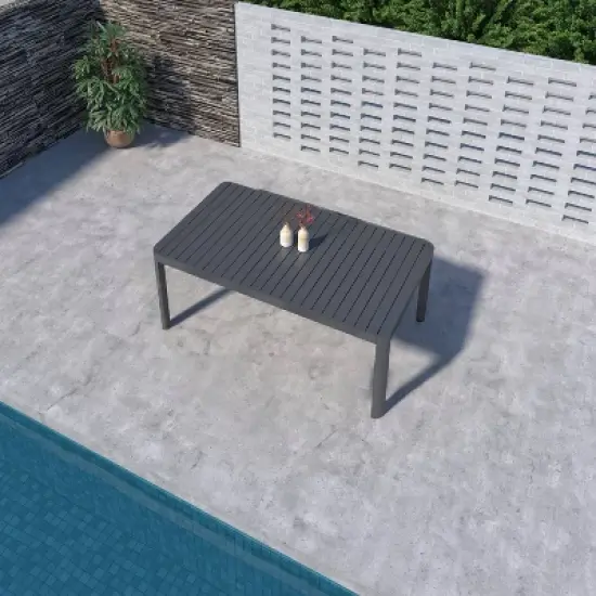 Amazonia Copa 13pc Aluminum Rectangular Extendable Patio Dining Set Gray image {3}