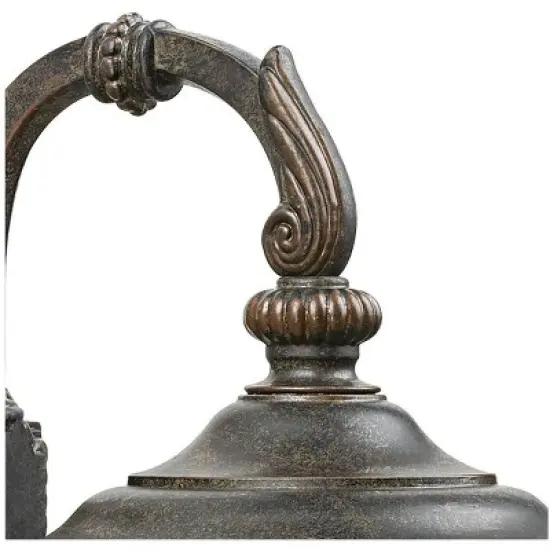 John Timberland Bellagio Vintage Rustic Outdoor Wall Light Fixture Bronze Downbridge 16 1/2" Champagne Hammered Glass for Post Exterior Barn Deck Yard image {2}