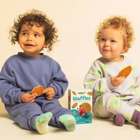 Sprout Foods Organic Blueberry Apple Wafflez Toddler Snacks - 3.15oz image {3}