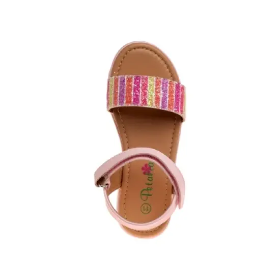 Petalia Girls Flat Kids Slides with Adjustable Hook and Loop Strap Sandal (Little Kids) image {3}