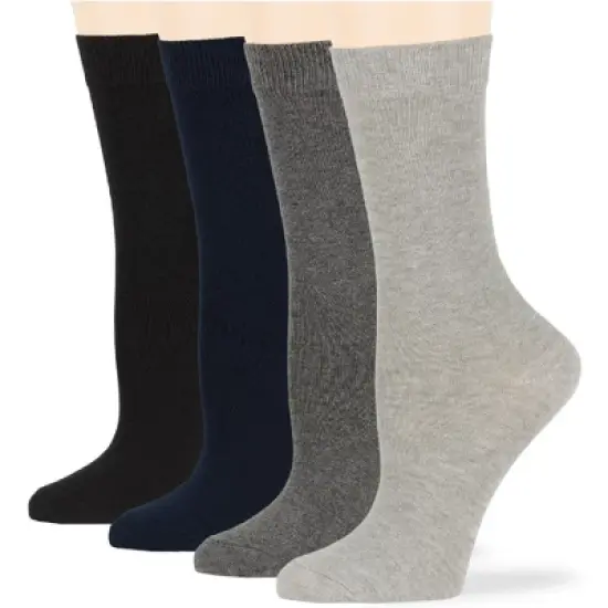 Women Cotton Solid Dress Socks - 4 Pack - Black, Brown, Blue, Grey, Beige  Khaki Shoe Size 5-9 M, 8-12 L | 7BIGSTARS KINGDOM image {8}