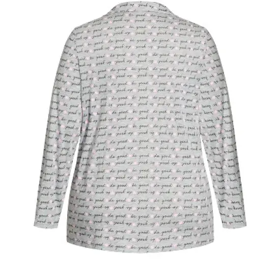 Women's Plus Size Button Through Sleep Top - gray | AVENUE image {5}