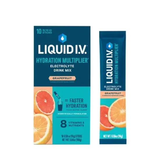 Liquid I.V. Hydration Multiplier Vegan Powder Electrolyte Supplements - Grapefruit - 0.56oz/10ct image {8}