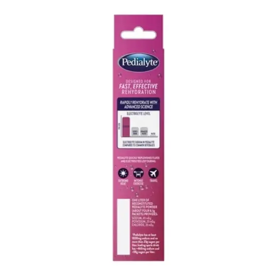 Pedialyte Fast Hydration Electrolyte Powdered Drink - Strawberry - 1.2oz/4pk image {1}