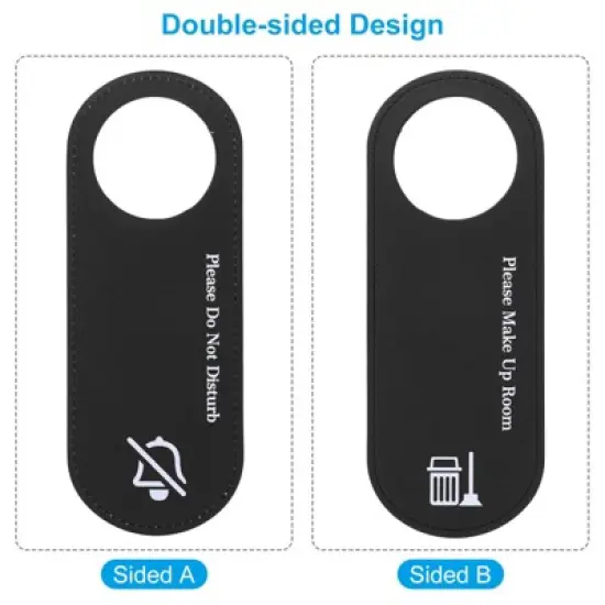 Unique Bargains PU Leather Waterproof Double-Side Office Home Meeting Door Hanger Sign 2 Pcs image {4}