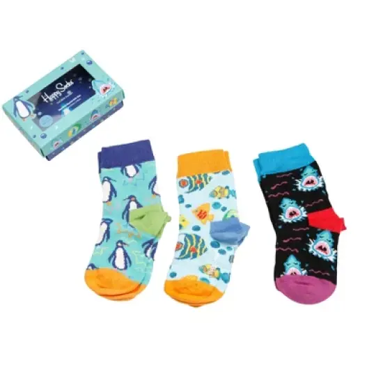 Happy Socks Kid 3pk Fish, Penguin & Shark Socks Gift Box image {8}