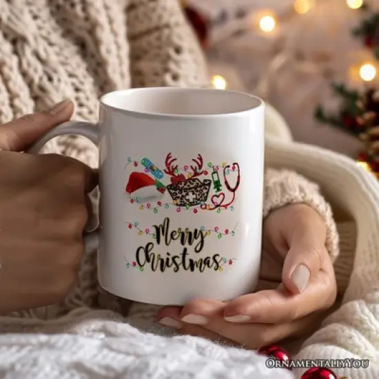 Plaid Nurse Christmas Mug, Gift for Medical Assistants and Hospital Technicians (Non-Custom Only)| Ornamentallyyou image {2}