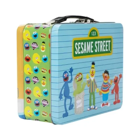 Sesame Street Neighborhood Characters Blue Tin Tote image {2}
