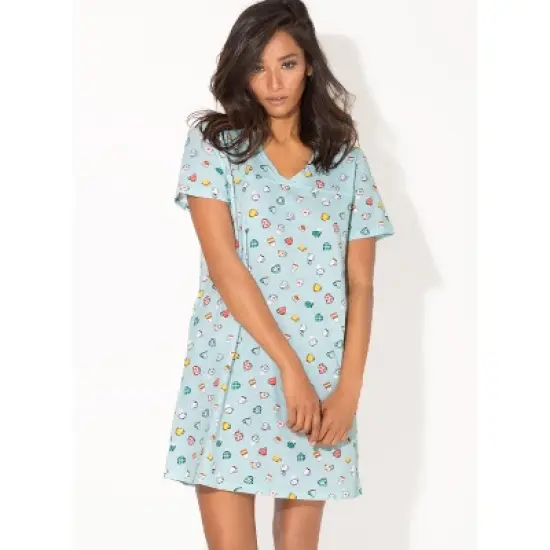 Smart & Sexy Women's Oversized Graphic V-Neck Sleep Shirt image {9}