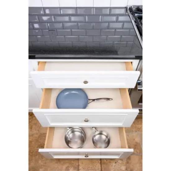 Con-Tact Grip Excel 2pk 12"x20' Bright White: Non-Adhesive Shelf & Drawer Liners for Kitchen Cabinets, Solid White image {2}