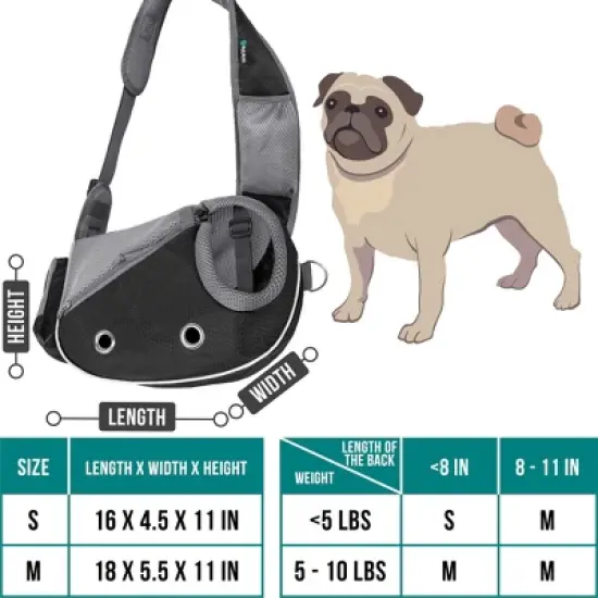 PetAmi Dog Sling Carrier, Puppy Purse Traveling Carrying Bag to Wear, Cat Adjustable Crossbody Travel Pet Pouch image {1}