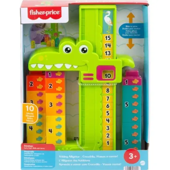 Fisher-Price Adding Alligator Educational Toy with 10 Stacking Blocks for Preschool Kids image {5}