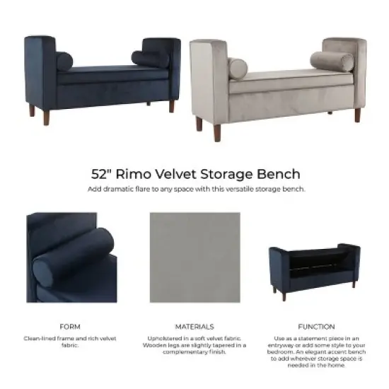 Rimo Velvet Storage Bench - Homepop image {10}