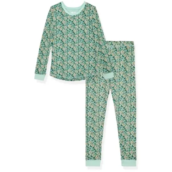 Sleep On It Girls Super Soft 2-Piece Snug Fit Pajama Set - Floral image {7}