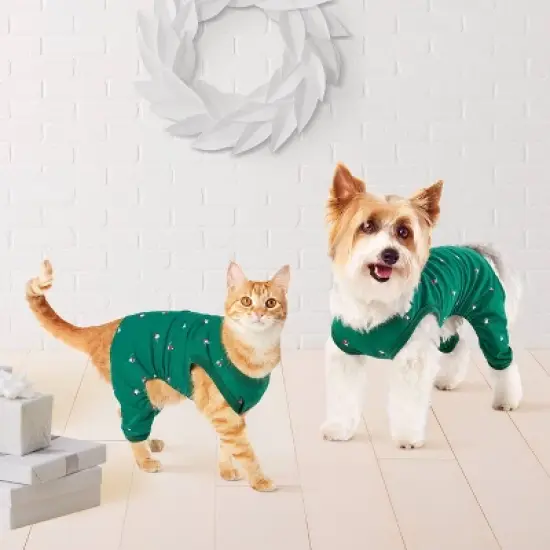 Polar Bear Print Jersey Holiday Matching Family Dog and Cat Pajamas - Wondershop&trade; Green image {4}