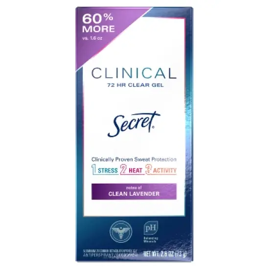 Secret Clinical Strength Clear Gel Antiperspirant and Deodorant for Women - Clean Lavender - 2.6oz image {8}