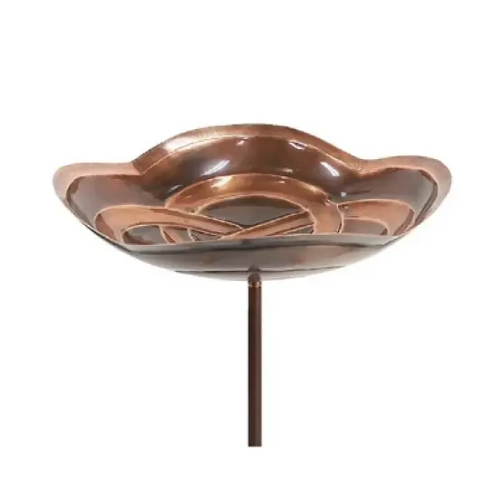 39" Celtic Dara Knot Birdbath with Stake Antique Copper Finish - ACHLA Designs: Weather-Resistant, No Assembly Required image {2}