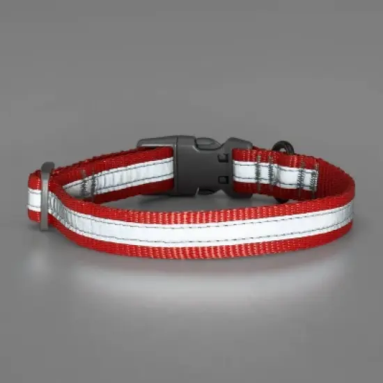 Reflective Dog Adjustable Collar - Tomato Red - Boots & Barkley&trade; image {3}