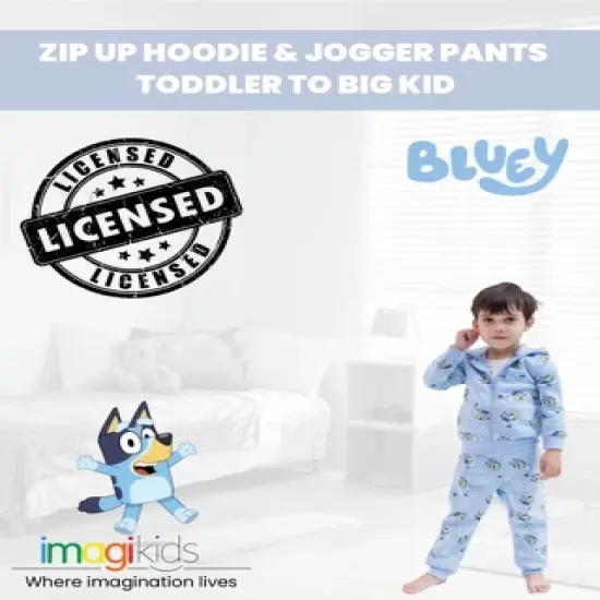Bluey Fleece Zip Up Hoodie and Jogger Pants Set Toddler  image {1}