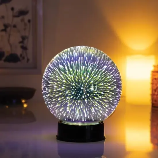 Celestial Garden 6 inch Merkury Glass Orb Light with Base image {1}