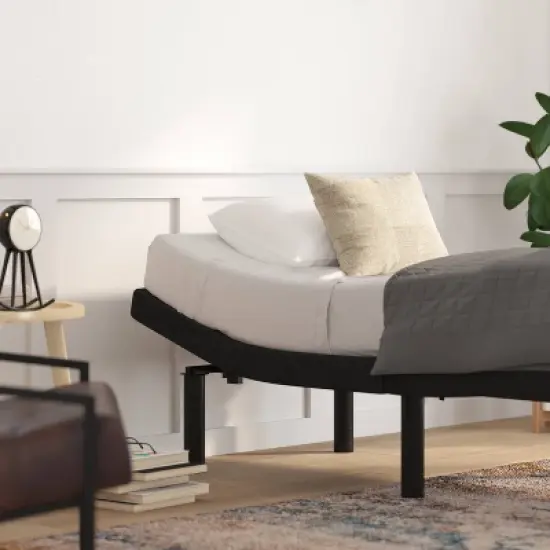 Twin XL Bailey Adjustable Bed Base with Wireless Remote and Independent Head/Foot Incline Black - Taylor & Logan image {1}