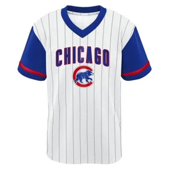 MLB Chicago Cubs Boys' White Pinstripe Pullover Jersey image {1}