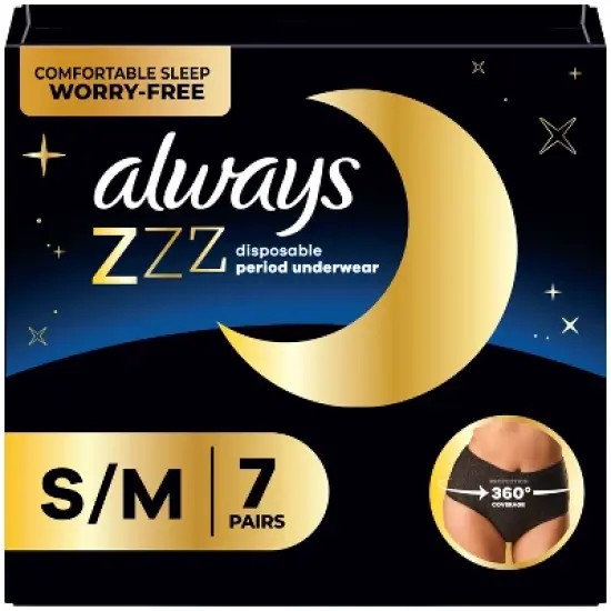 Always ZZZ Overnight Period Underwear - S/M - 7ct image {8}