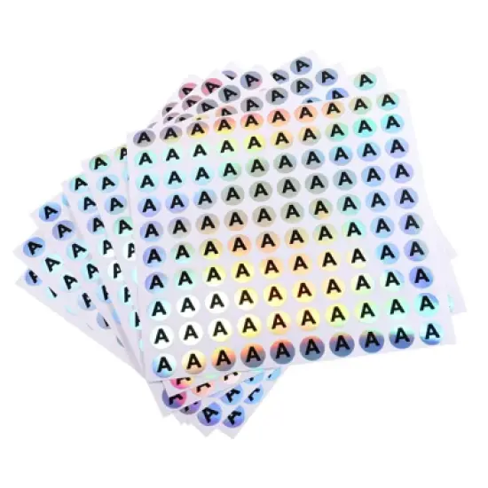 Unique Bargains Laser Capital Alphabet Round Self-Adhesive Reflective Letter Stickers 10 Pcs image {5}