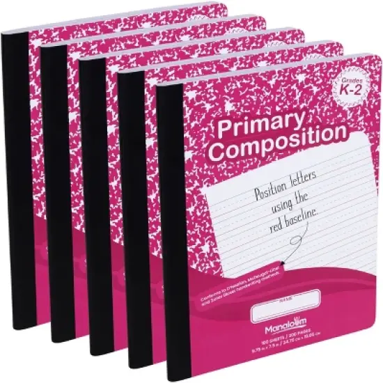 Manaloom Primary Composition Notebook Grades K-2, 100 Sheets - 9.75" x 7.5" - 5 Pack image {7}