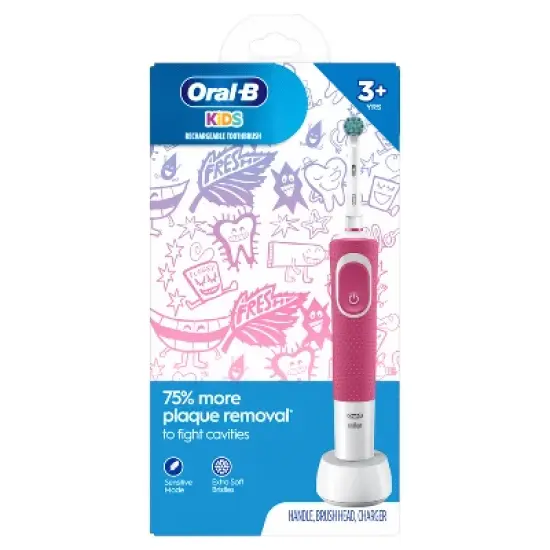 Oral-B Kids' Electric Toothbrush with Sensitive Brush Head and Timer image {8}