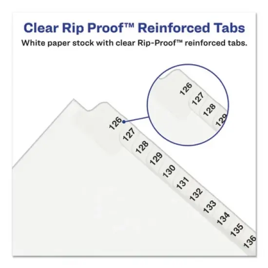 Avery Preprinted Legal Exhibit Side Tab Index Dividers, Avery Style, 25-Tab, 1 to 25, 11 x 8.5, White, 1 Set image {3}