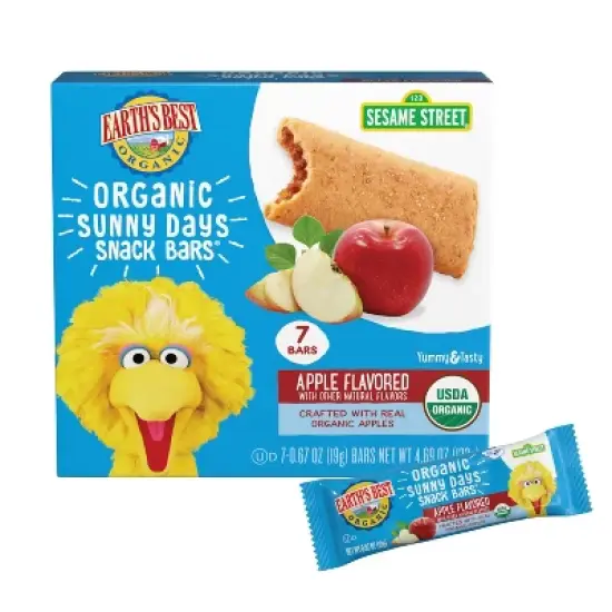 Earth's Best Organic Apple Toddler Snack Bars Sesame Street Sunny Days - 7ct image {10}