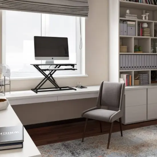 Sit-Stand Converter Desk Black - CorLiving image {1}